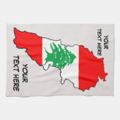 Linge De Cuisine Carte du Liban avec drapeau (Horizontal)