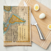 Linge De Cuisine Carte du monde 1700s Antique Continents (Quart Plié)