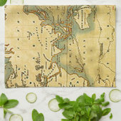 Linge De Cuisine Carte du monde antique (Plié)