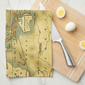 Linge De Cuisine Carte du monde antique (Quart Plié)