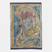 Linge De Cuisine Carte du monde en forme de coeur antique par Peter (Vertical)