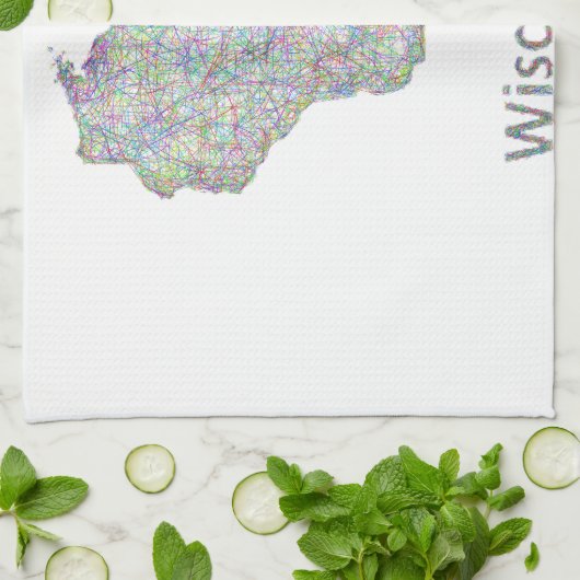 Linge De Cuisine Carte du Wisconsin (Plié)