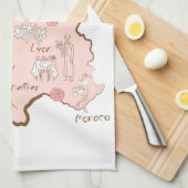 Linge De Cuisine Carte française o France de points de repère (Quart Plié)