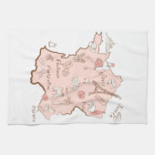 Linge De Cuisine Carte française o France de points de repère (Horizontal)