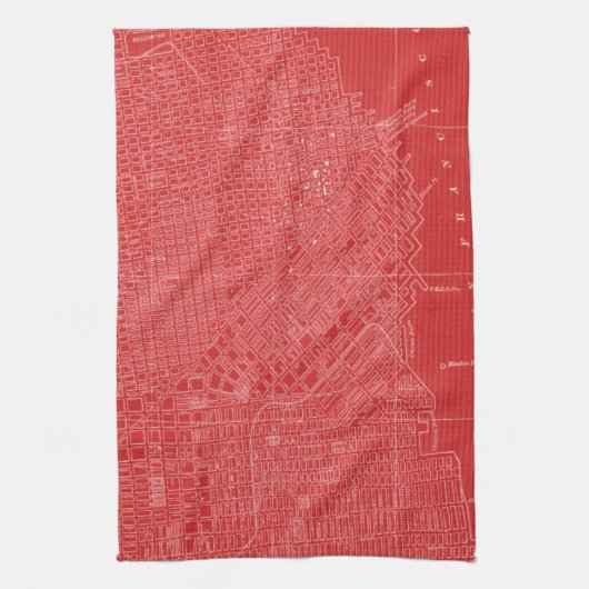 Linge De Cuisine Carte graphique de San Francisco (Vertical)