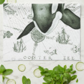 Linge De Cuisine Carte Orca verte (Plié)