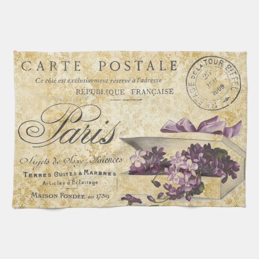Linge De Cuisine Carte Postale Paris Lilacs (Horizontal)