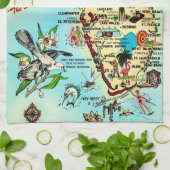 Linge De Cuisine Carte rétro de Floride (Plié)