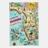 Linge De Cuisine Carte rétro de Floride (Vertical)