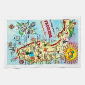 Linge De Cuisine Carte rétro de Floride (Horizontal)