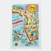 Linge De Cuisine Carte rétro de Floride (Vertical)