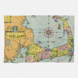Linge De Cuisine Carte vintage de Cape Cod