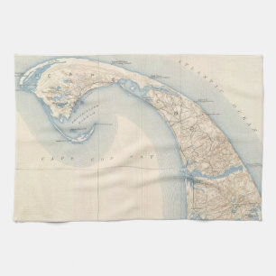 Linge De Cuisine Carte vintage de Cape Cod inférieur