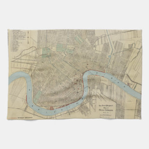 Linge De Cuisine Carte vintage de la Nouvelle-Orléans (1919)