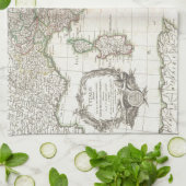 Linge De Cuisine Carte vintage de l'Italie (1770) (Plié)