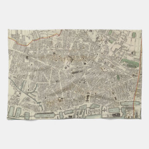 Linge De Cuisine Carte vintage de Liverpool Angleterre (1836)