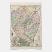 Linge De Cuisine Carte vintage de Paris 1878 (Vertical)