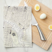 Linge De Cuisine Carte vintage de Philadelphie (1885) (Quart Plié)