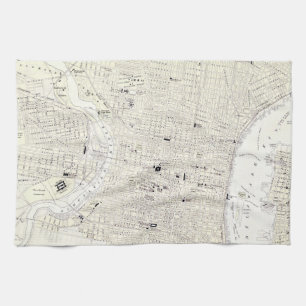Linge De Cuisine Carte vintage de Philadelphie (1885)