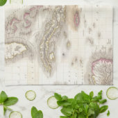 Linge De Cuisine Carte vintage des Caraïbe (Plié)