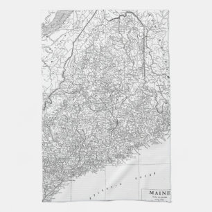 Linge De Cuisine Carte vintage du Maine (1911)