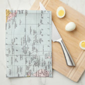 Linge De Cuisine Carte vintage du monde (Quart Plié)