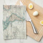 Linge De Cuisine Carte vintage du monde (1801) (Quart Plié)