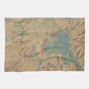 Linge De Cuisine Carte vintage du parc national de Yellowstone