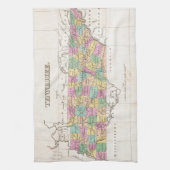 Linge De Cuisine Carte vintage du Tennessee (1827) (Vertical)