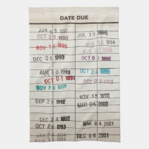 Linge De Cuisine Cartes de date d'échéance de la bibliothèque vi