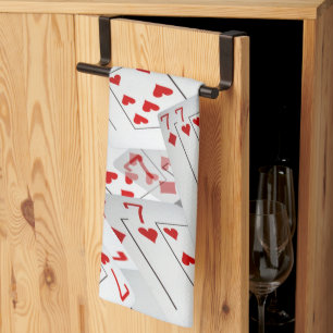 Linge De Cuisine Cartes De Poker Coeur Et Diamants De Lucky Sevens,