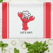 Linge De Cuisine Carton joli souriant Rouge Homard (Plié)
