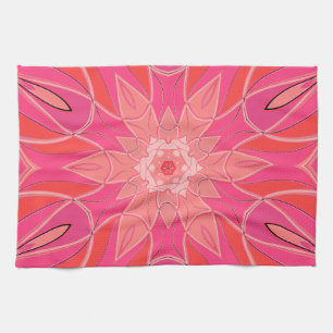 Linge De Cuisine Carton Mandala Flower Pink