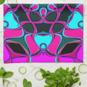 Linge De Cuisine Carton Mandala Flower rose et bleu (Plié)