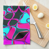 Linge De Cuisine Carton Mandala Flower rose et bleu (Quart Plié)