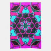 Linge De Cuisine Carton Mandala Flower rose et bleu (Vertical)