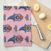 Linge De Cuisine Cartoon Wizard Owl Pattern (Quart Plié)