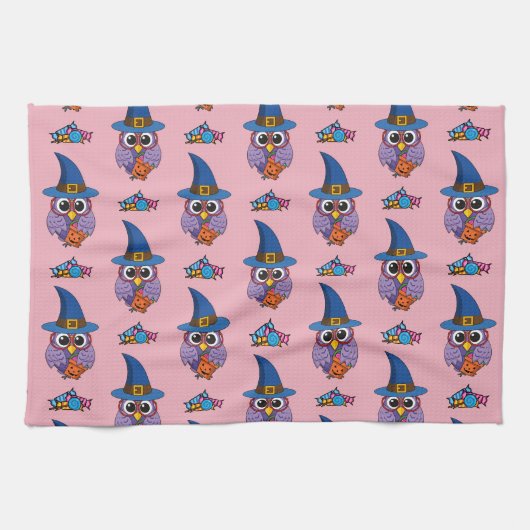 Linge De Cuisine Cartoon Wizard Owl Pattern (Horizontal)