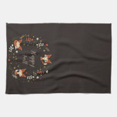 Linge De Cuisine Cas Foxes with customizable text (Horizontal)