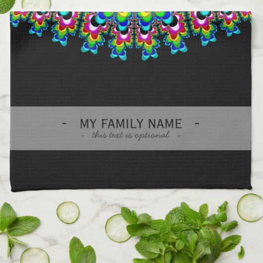 Linge De Cuisine Cascade arc-en-ciel - Art fractal (Plié)