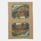 Linge De Cuisine Cascade de cerfs et de ruisseaux Tan (Vertical)