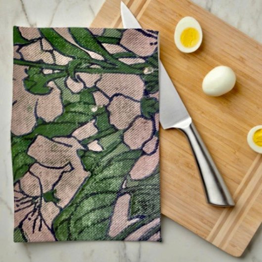 Linge De Cuisine Cascade en fleurs roses