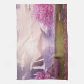 Linge De Cuisine Cascades et cerisiers autour d'un lac (Vertical)