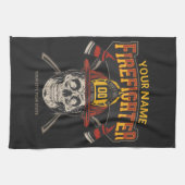 Linge De Cuisine Casque de crâne pompier personnalisé Ax pompier (Horizontal)