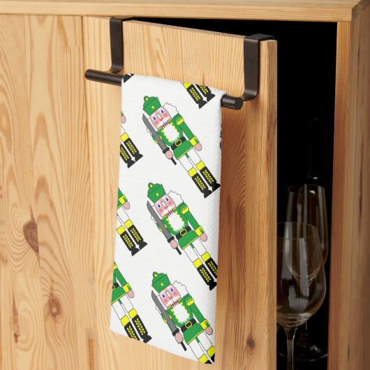 Linge De Cuisine Casse-Noisettes Verts de Noël (Pliage en tiers)