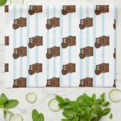 Linge De Cuisine Castor sur bandes bleues (Plié)