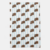 Linge De Cuisine Castor sur bandes bleues (Vertical)