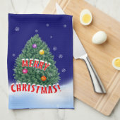 Linge De Cuisine Cat à Santa Hat (Quart Plié)