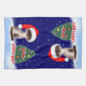 Linge De Cuisine Cat à Santa Hat (Horizontal)