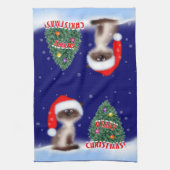 Linge De Cuisine Cat à Santa Hat (Vertical)